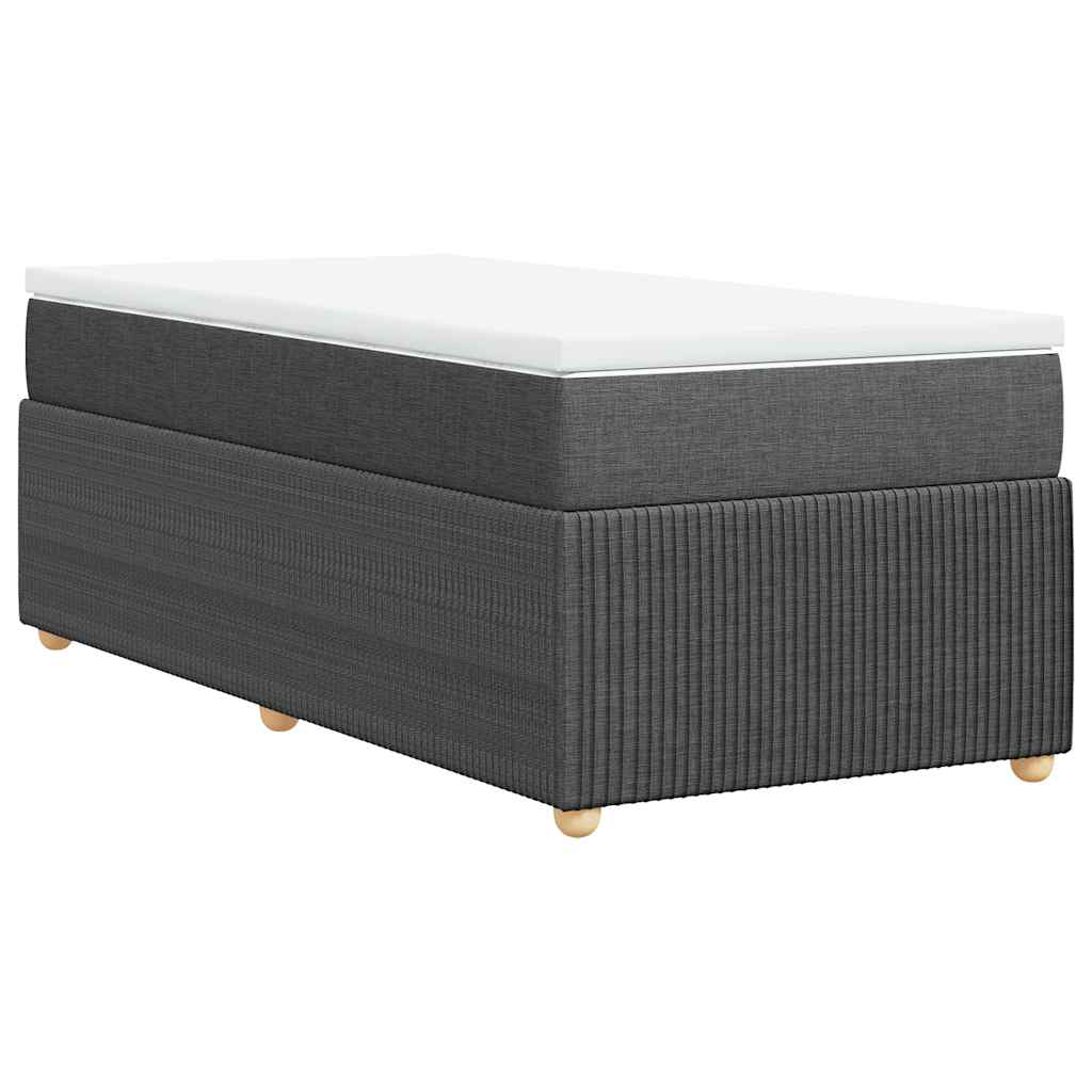 vidaXL Łóżko kontynentalne z materacem, ciemnoszara tkanina 80x200 cm