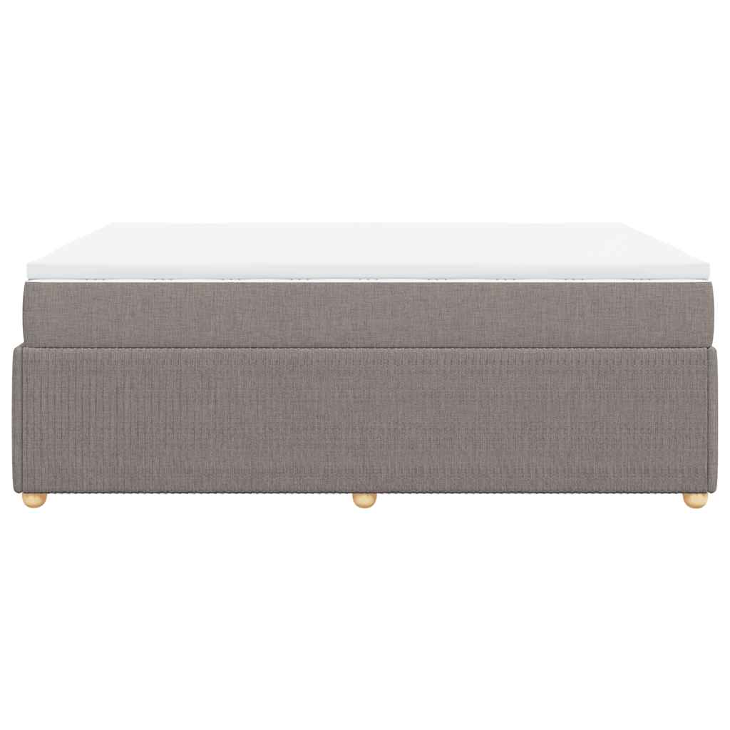 vidaXL Łóżko kontynentalne z materacem, taupe, tkanina, 140x190 cm