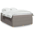 vidaXL Łóżko kontynentalne z materacem, taupe, tkanina, 140x190 cm