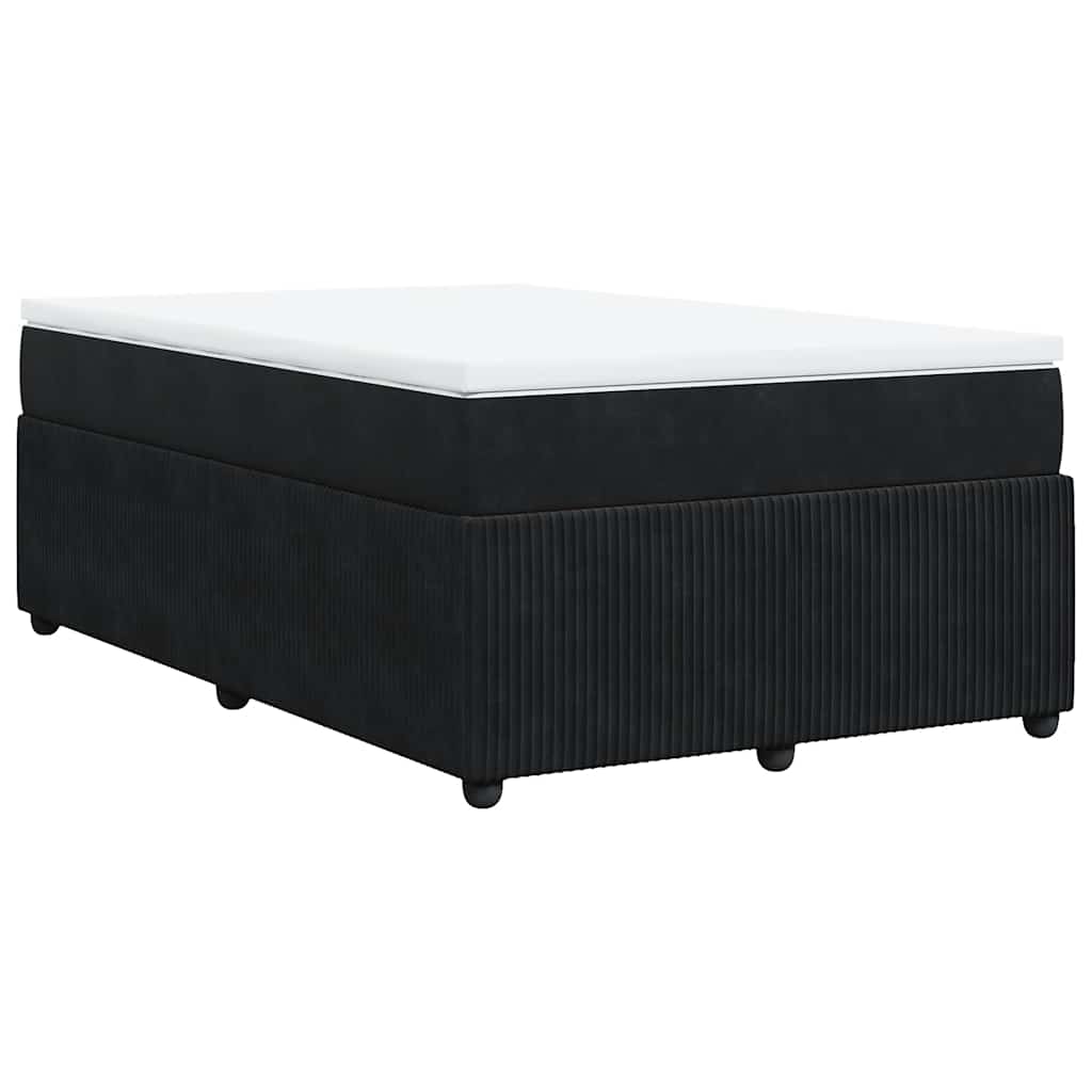 vidaXL Łóżko kontynentalne z materacem, czarne, 120x190 cm, aksamit
