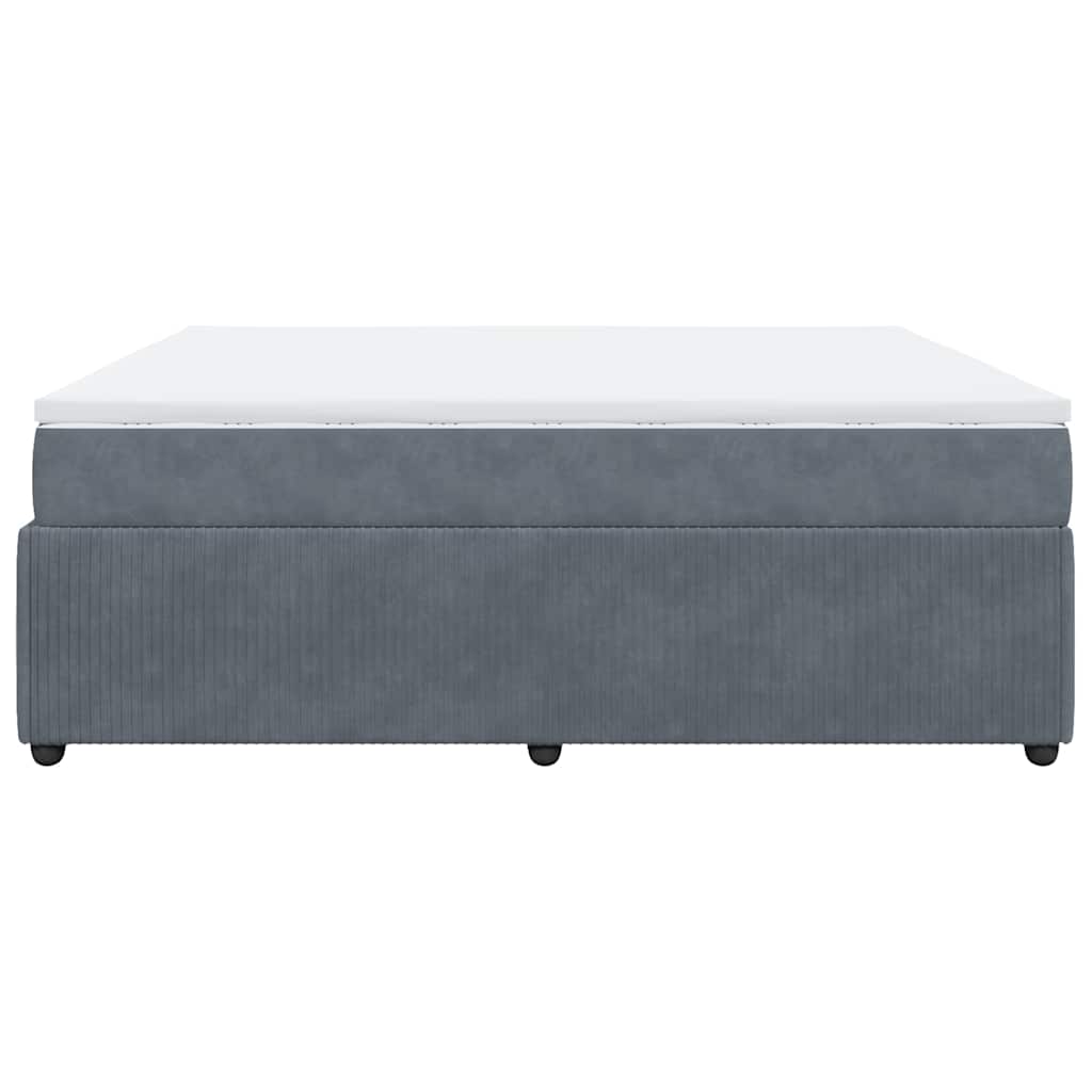 vidaXL Łóżko kontynentalne z materacem, ciemnoszare, 180x200cm aksamit