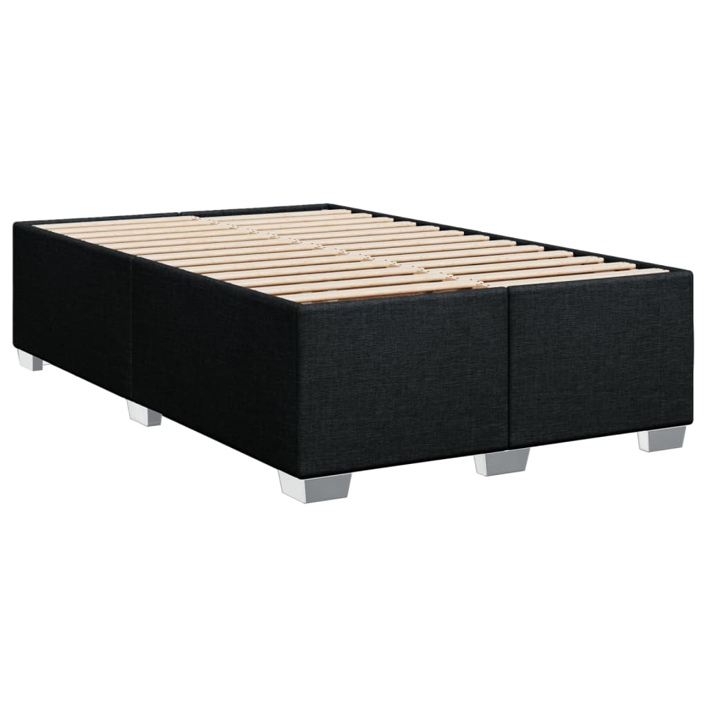 vidaXL Łóżko kontynentalne z materacem, czarne, tkanina, 90x200 cm