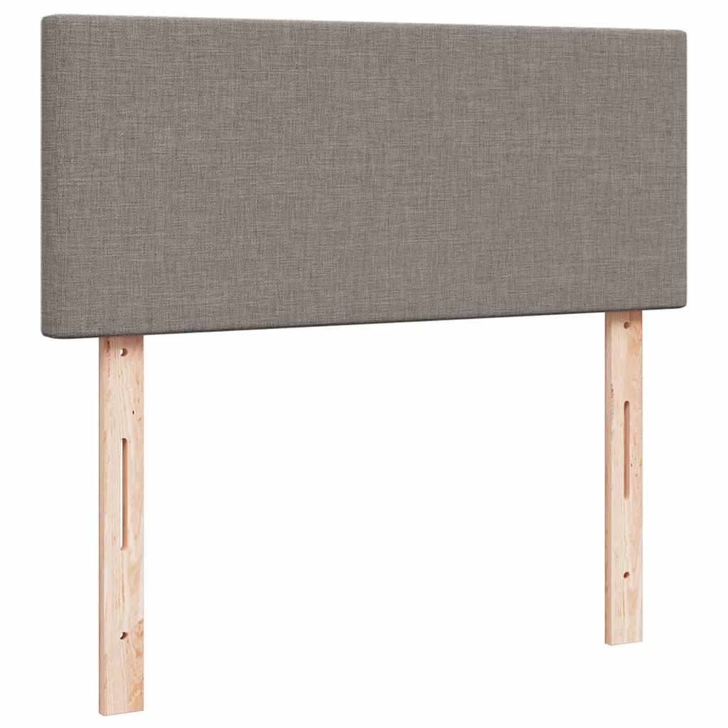 vidaXL Łóżko kontynentalne z materacem, taupe, 120x190 cm, tkanina