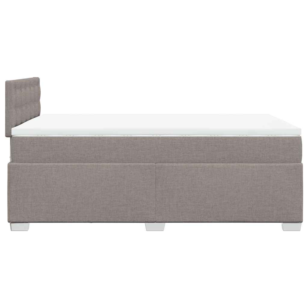 vidaXL Łóżko kontynentalne z materacem, taupe, 120x190 cm, tkanina
