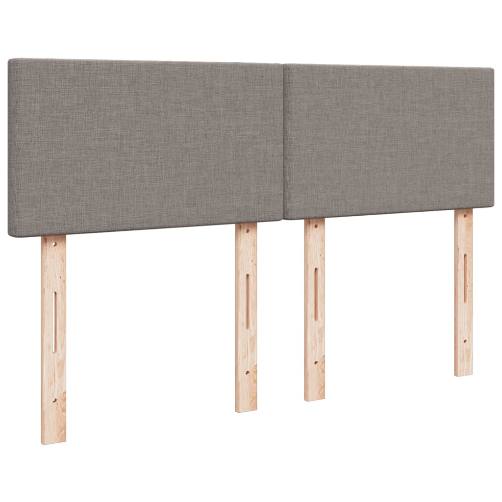 vidaXL Łóżko kontynentalne z materacem, taupe, tkanina, 140x190 cm