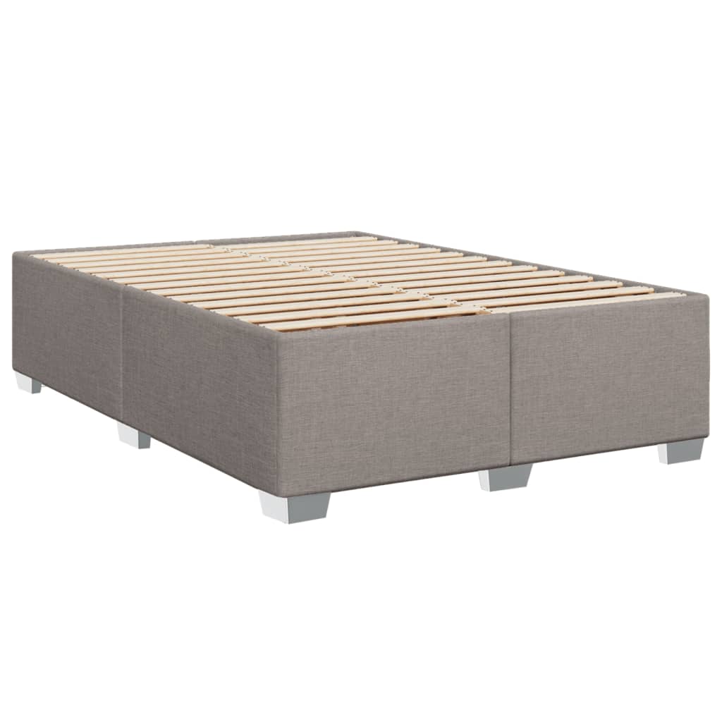vidaXL Łóżko kontynentalne z materacem, taupe, tkanina, 140x190 cm