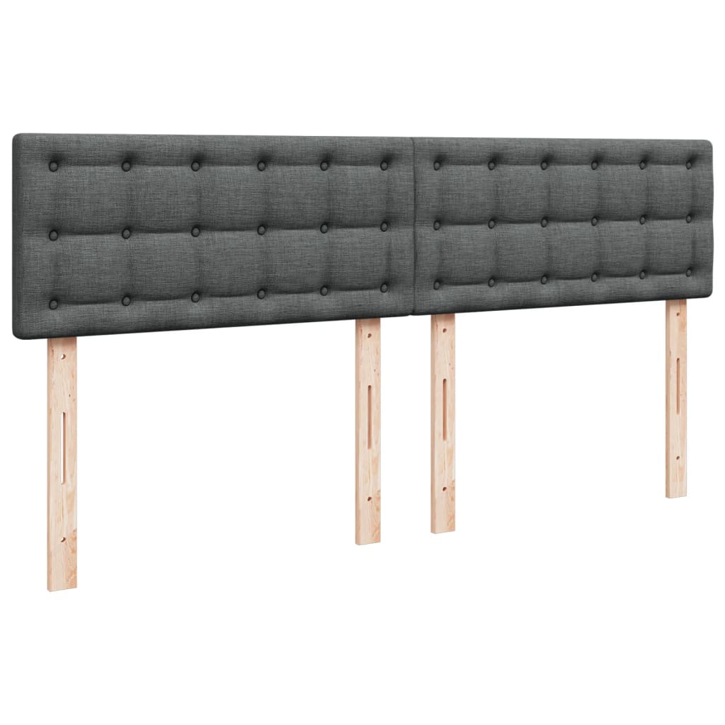 vidaXL Łóżko kontynentalne z materacem, ciemnoszara tkanina 200x200 cm