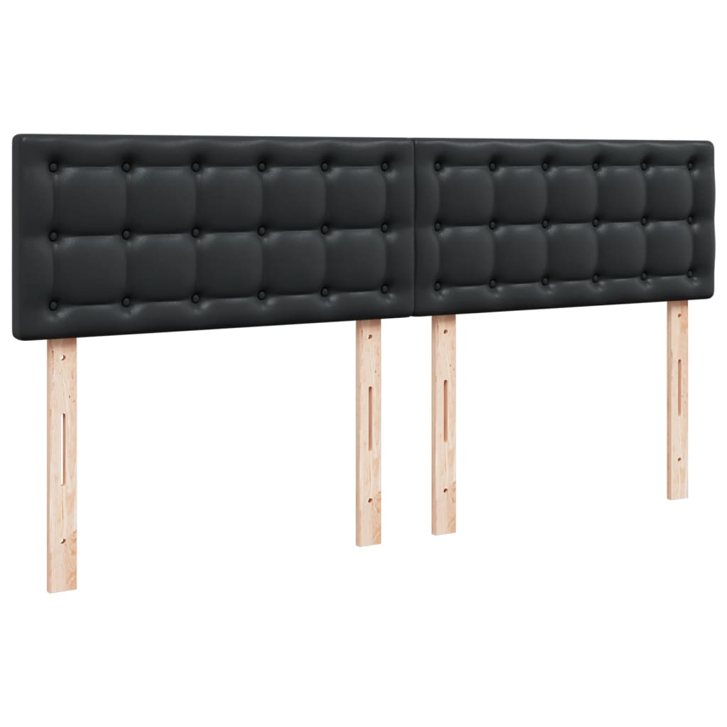 vidaXL Łóżko kontynentalne z materacem, czarne, ekoskóra 200x200 cm