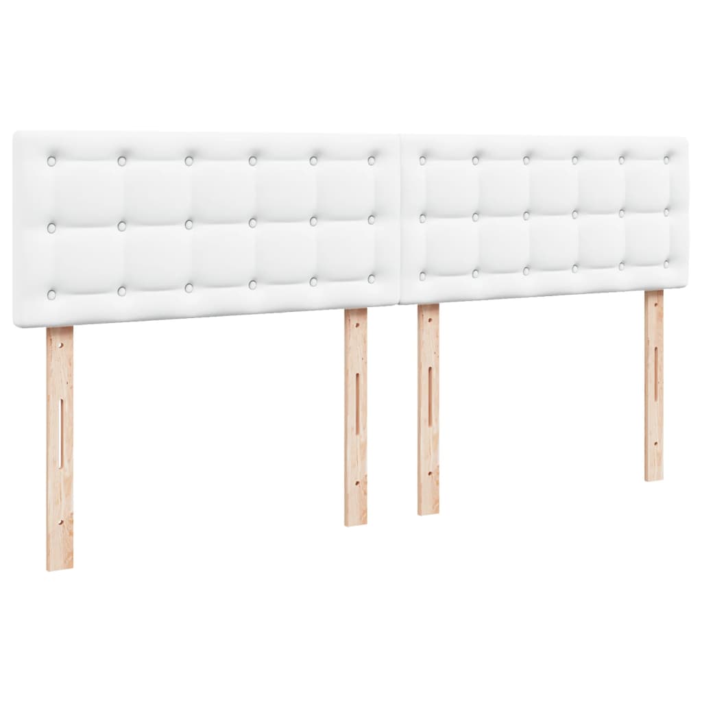 vidaXL Łóżko kontynentalne z materacem, białe, ekoskóra 200x200 cm