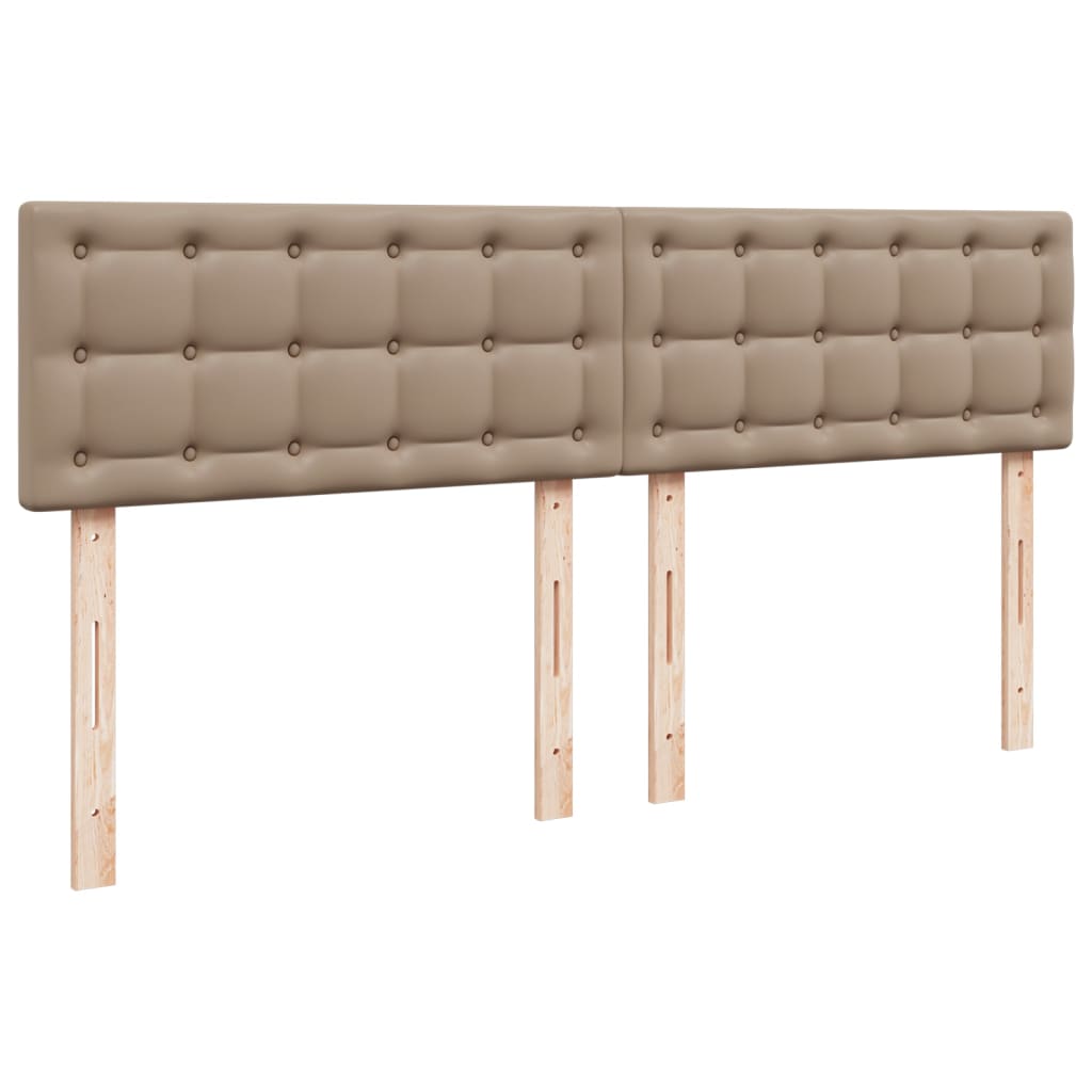 vidaXL Łóżko kontynentalne z materacem, cappuccino ekoskóra 200x200 cm