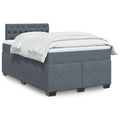 vidaXL Łóżko kontynentalne z materacem, ciemnoszare, 120x190cm aksamit
