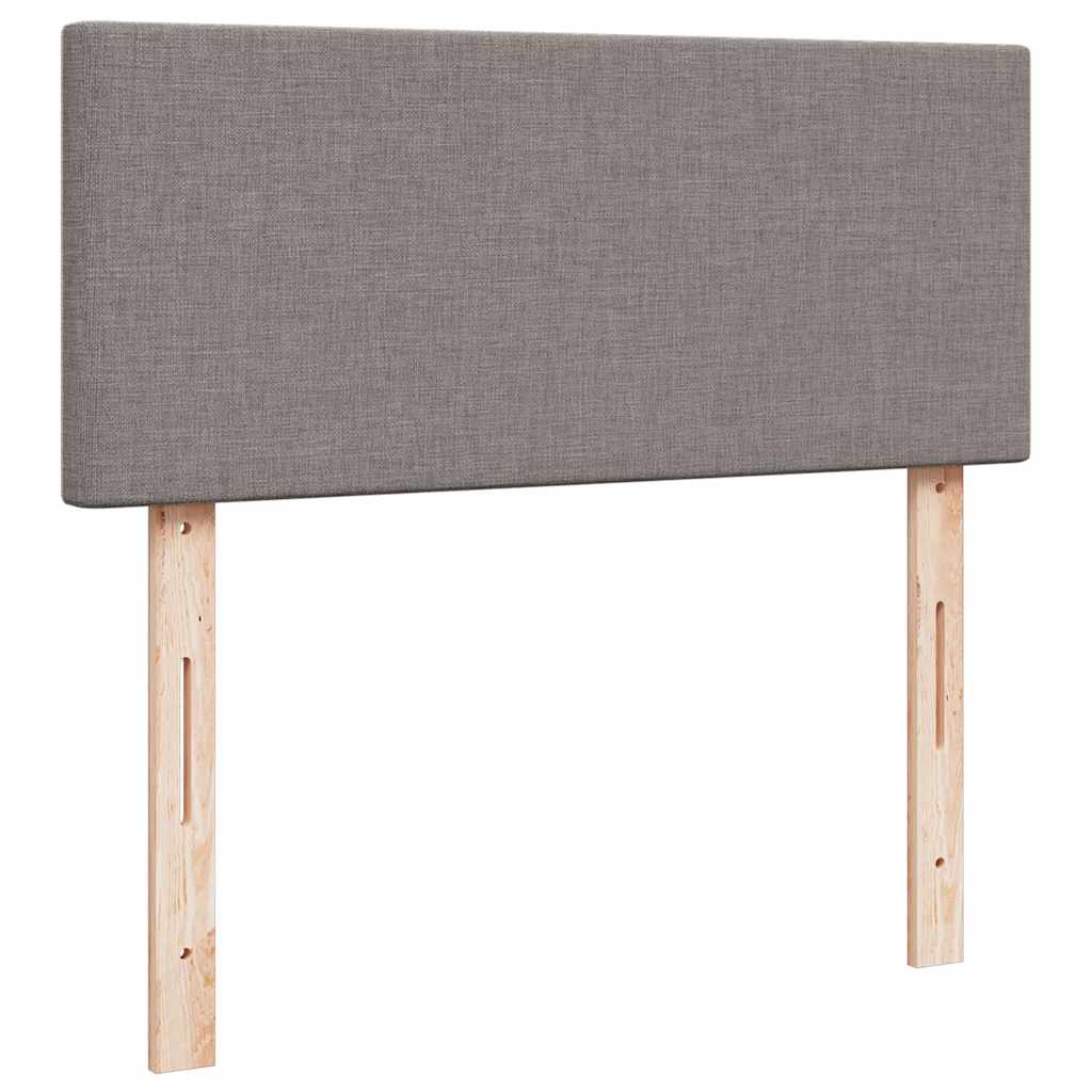 vidaXL Łóżko kontynentalne z materacem, taupe, 120x190 cm, tkanina