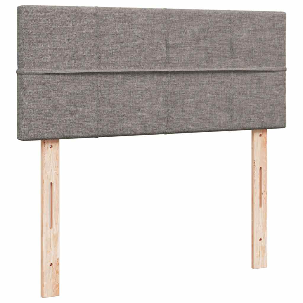 vidaXL Łóżko kontynentalne z materacem, taupe, 120x190 cm, tkanina