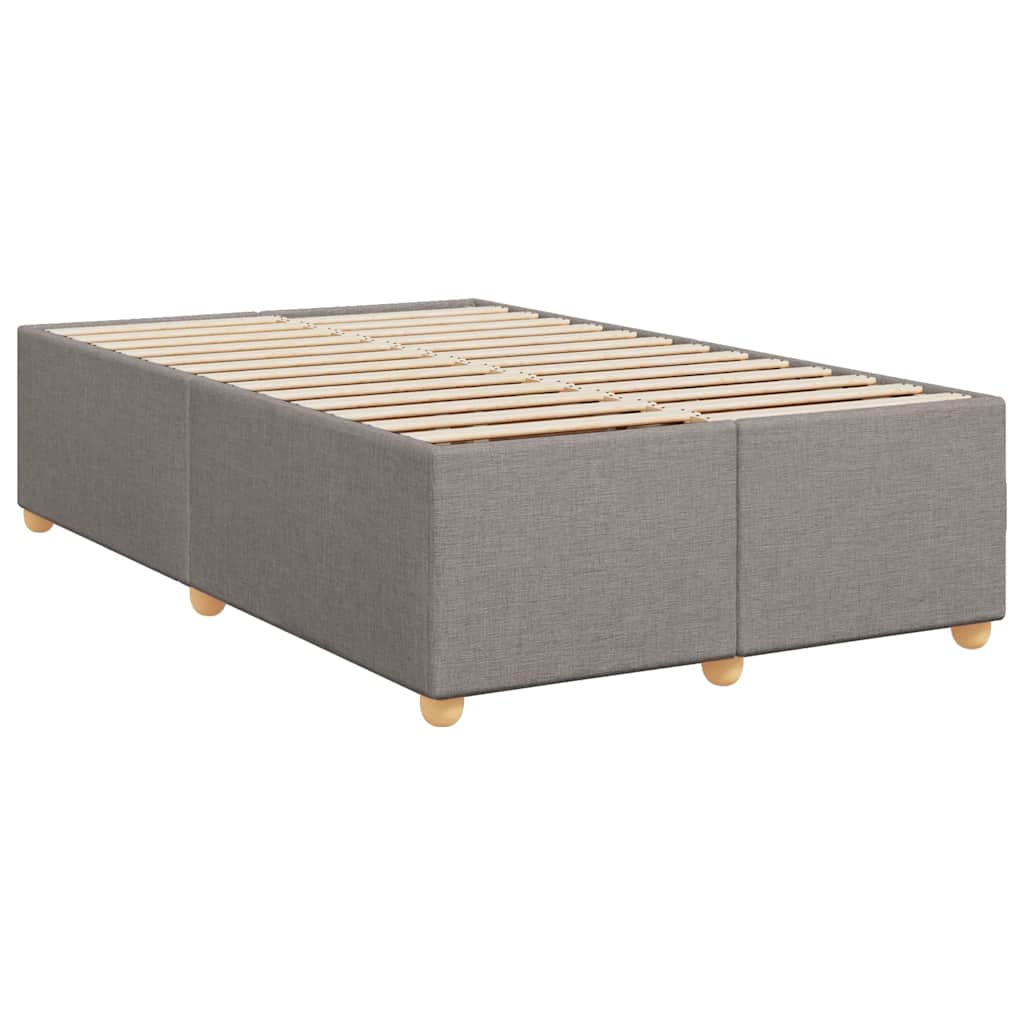 vidaXL Łóżko kontynentalne z materacem, taupe, 120x190 cm, tkanina