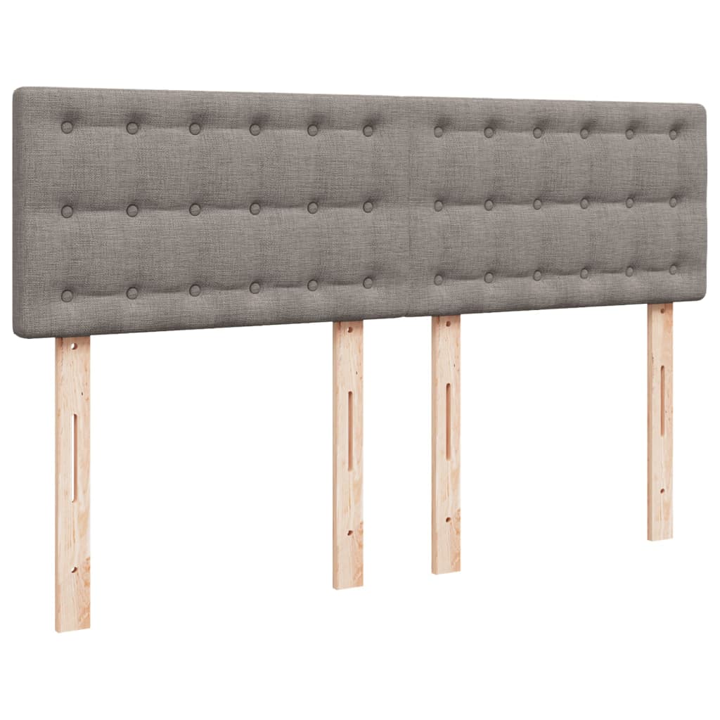 vidaXL Łóżko kontynentalne z materacem, taupe, tkanina, 140x190 cm