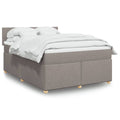 vidaXL Łóżko kontynentalne z materacem, taupe, tkanina, 160x200 cm