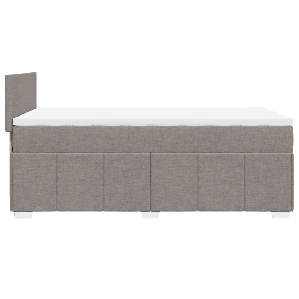 vidaXL Łóżko kontynentalne z materacem, taupe, tkanina, 90x200 cm