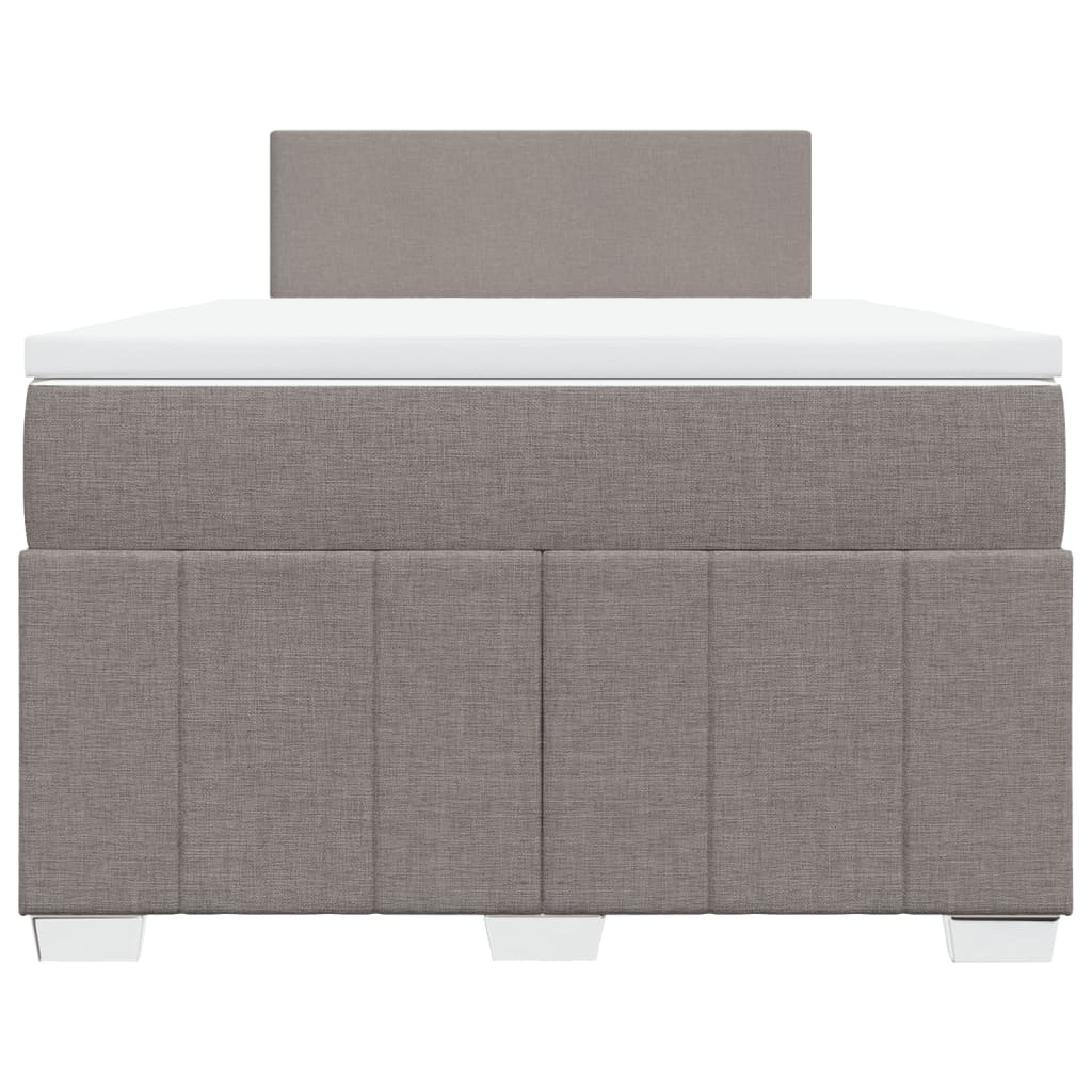 vidaXL Łóżko kontynentalne z materacem, taupe, 120x190 cm, tkanina