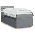 vidaXL Łóżko kontynentalne z materacem, jasnoszare, tkanina, 80x200 cm