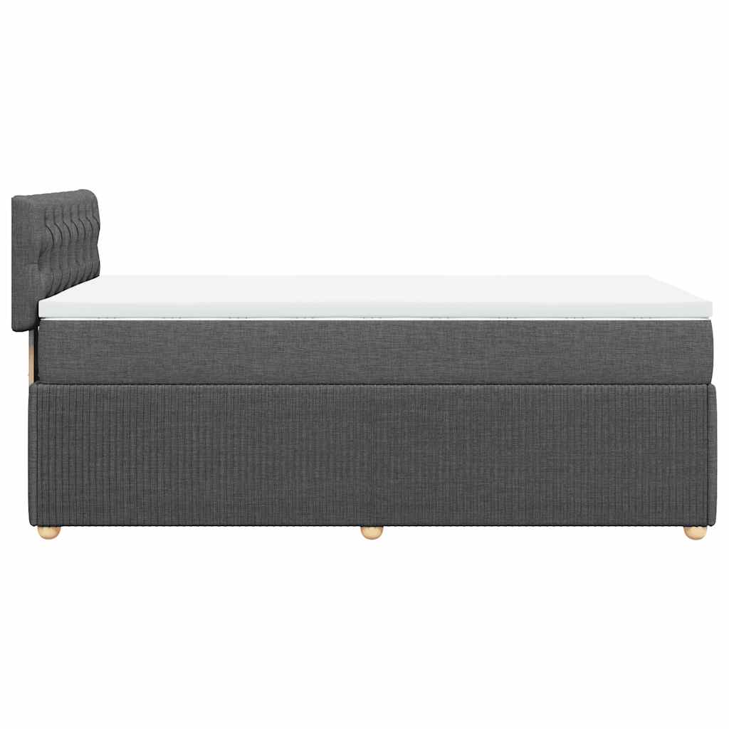vidaXL Łóżko kontynentalne z materacem, ciemnoszara tkanina 80x200 cm