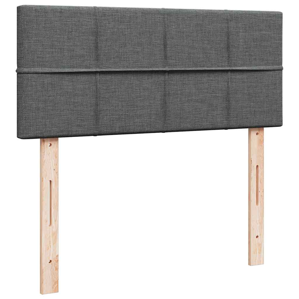 vidaXL Łóżko kontynentalne z materacem, ciemnoszare, 120x190cm tkanina