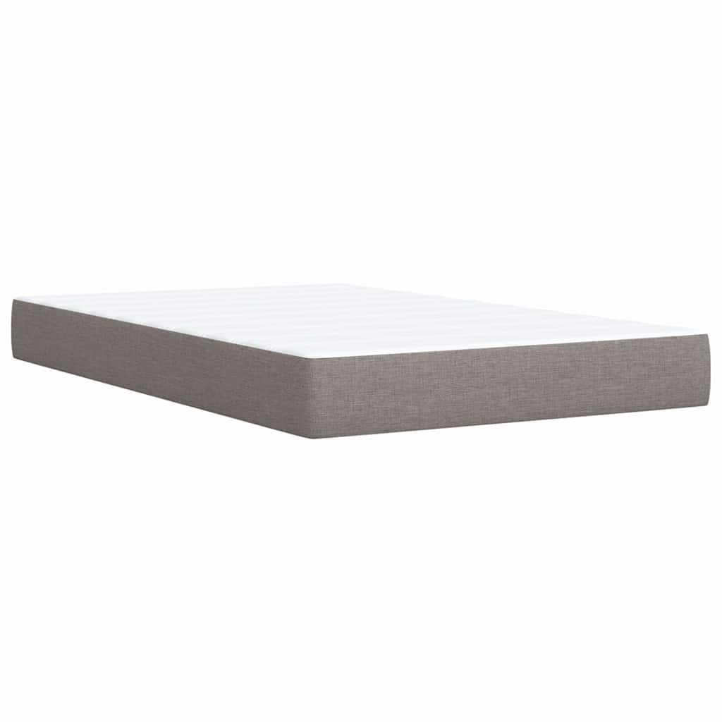 vidaXL Łóżko kontynentalne z materacem, taupe, 120x190 cm, tkanina