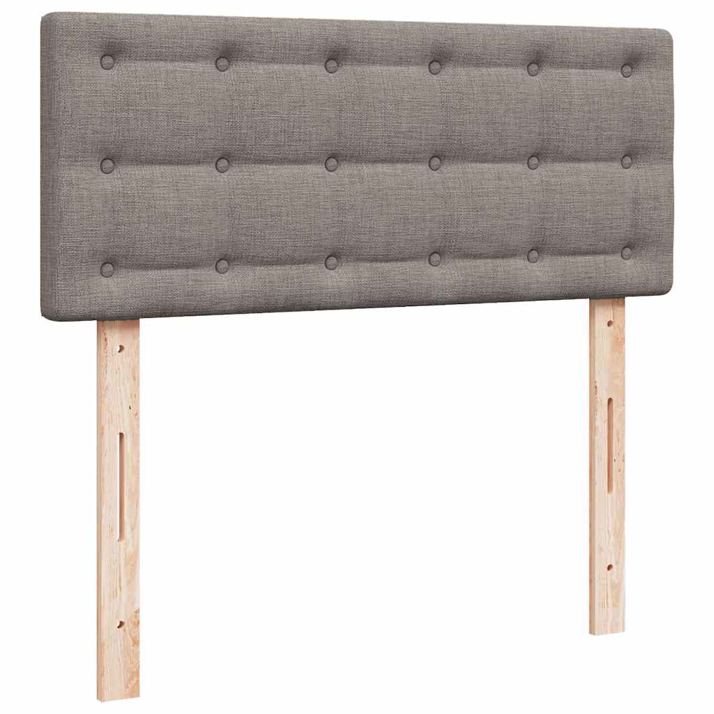 vidaXL Łóżko kontynentalne z materacem, taupe, tkanina, 120x200 cm