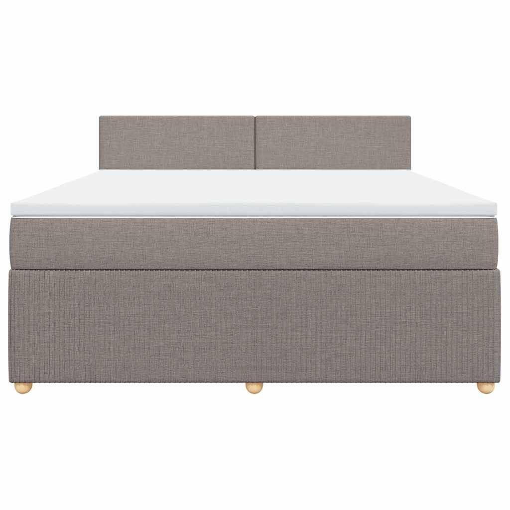 vidaXL Łóżko kontynentalne z materacem, taupe, tkanina, 180x200 cm