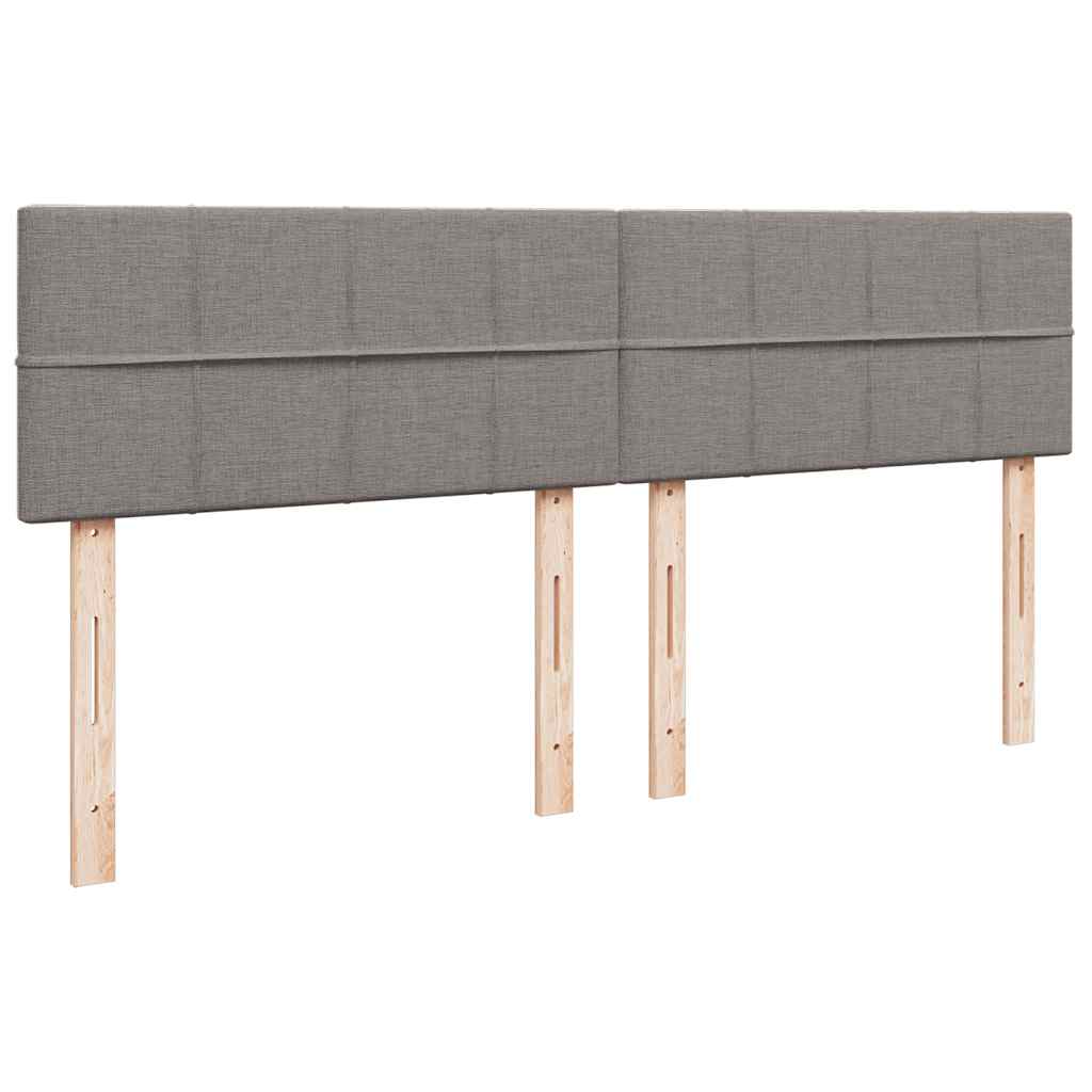 vidaXL Łóżko kontynentalne z materacem, taupe, tkanina, 180x200 cm