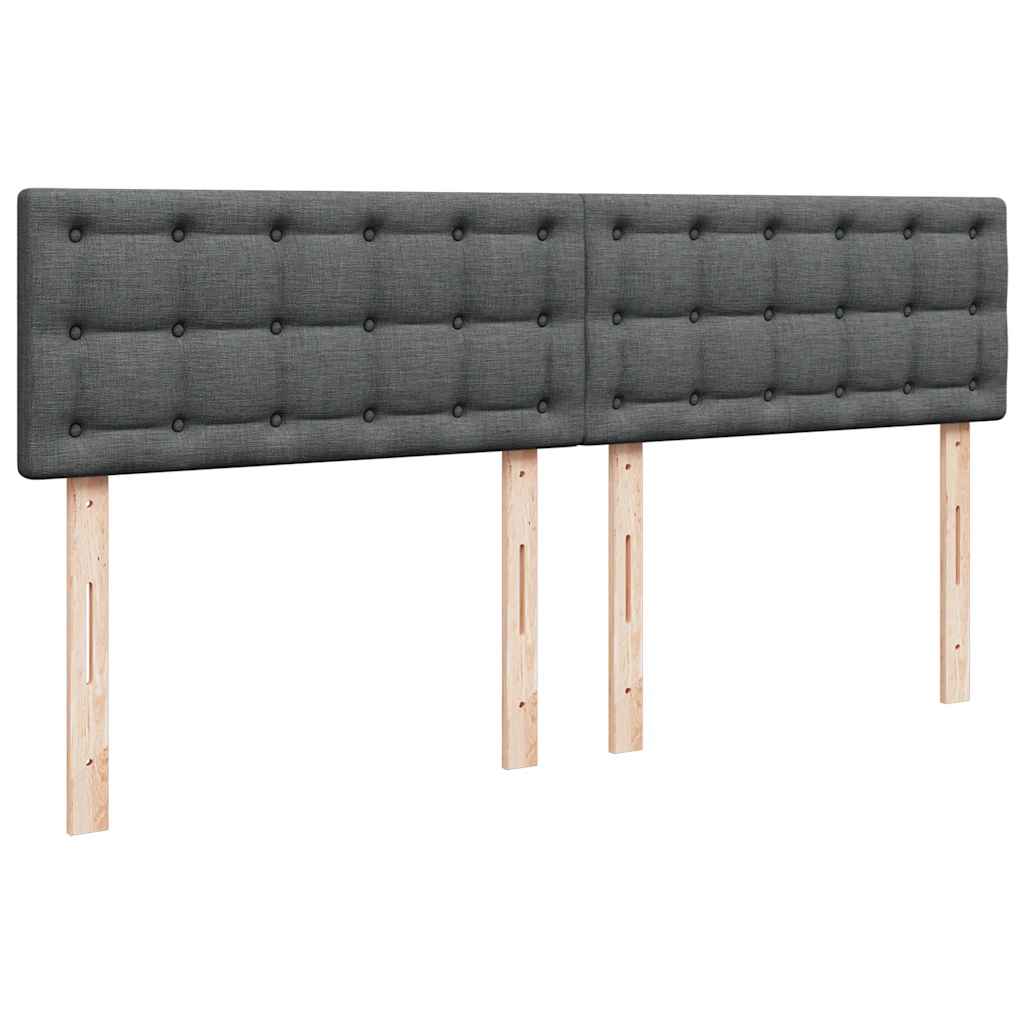vidaXL Łóżko kontynentalne z materacem, ciemnoszara tkanina 180x200 cm