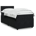 vidaXL Łóżko kontynentalne z materacem, czarne, aksamit 90x190 cm