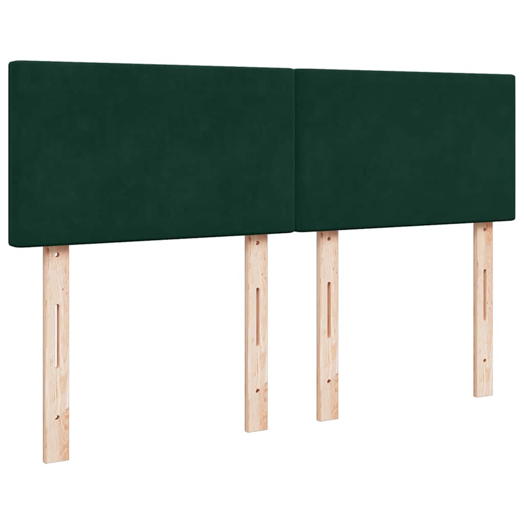 vidaXL Łóżko kontynentalne z materacem, zielone, aksamit, 140x190 cm
