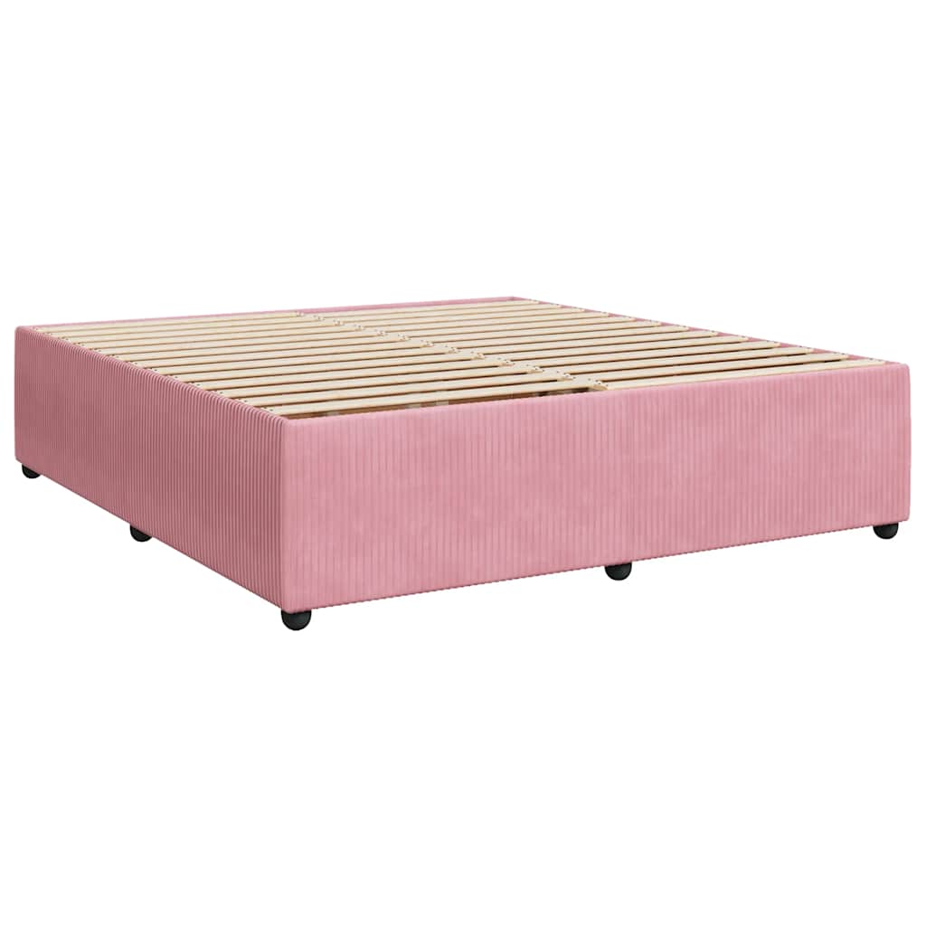 vidaXL Łóżko kontynentalne z materacem, różowe, 180x200 cm, aksamit