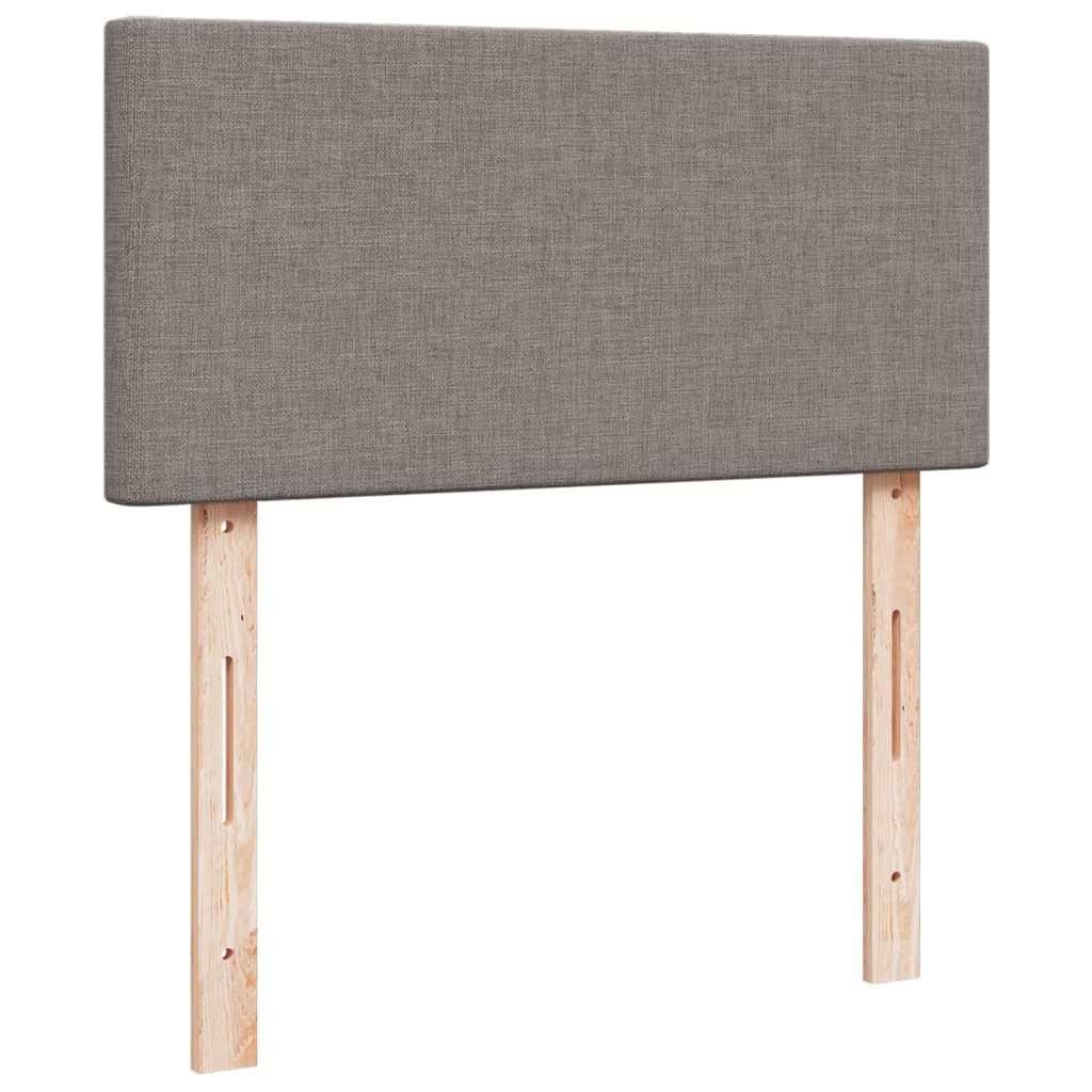 vidaXL Łóżko kontynentalne z materacem, taupe, tkanina, 80x200 cm