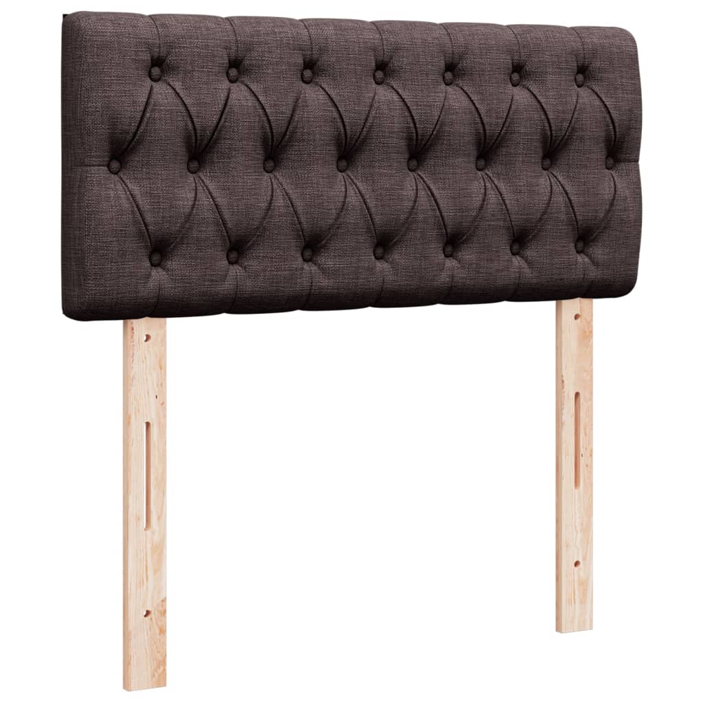 vidaXL Łóżko kontynentalne z materacem, brązowe, tkanina, 100x200 cm