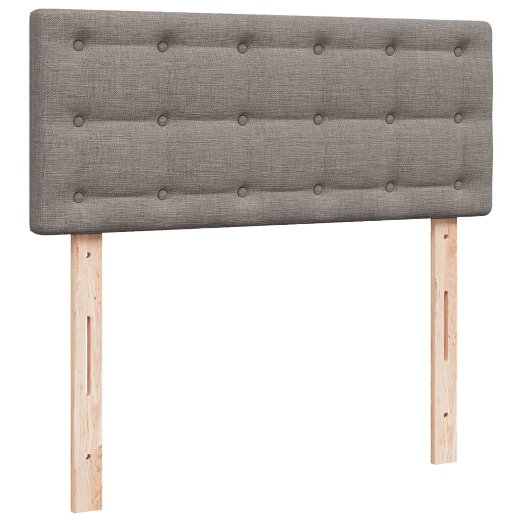 vidaXL Łóżko kontynentalne z materacem, taupe, 120x190 cm, tkanina