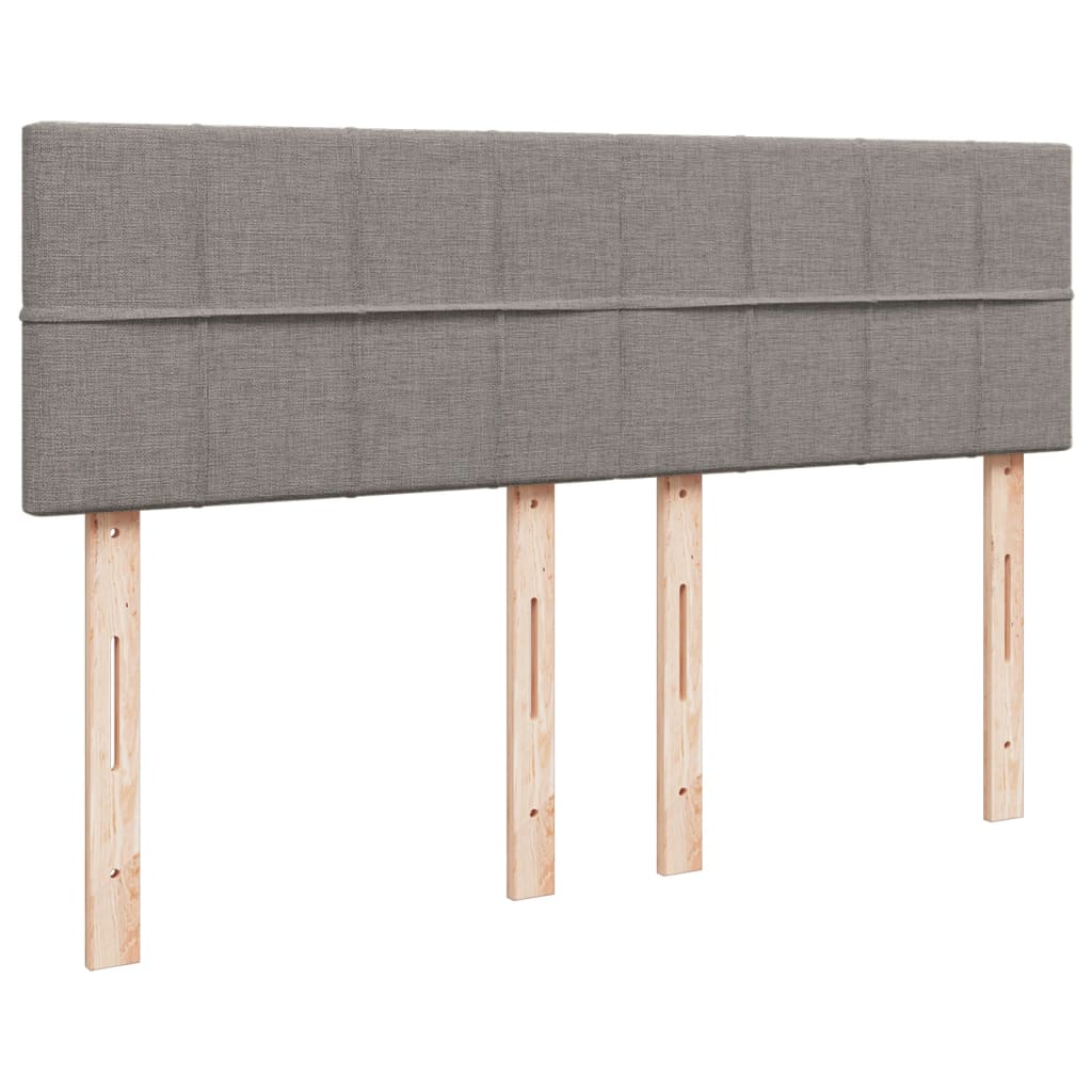 vidaXL Łóżko kontynentalne z materacem, taupe, tkanina, 140x190 cm