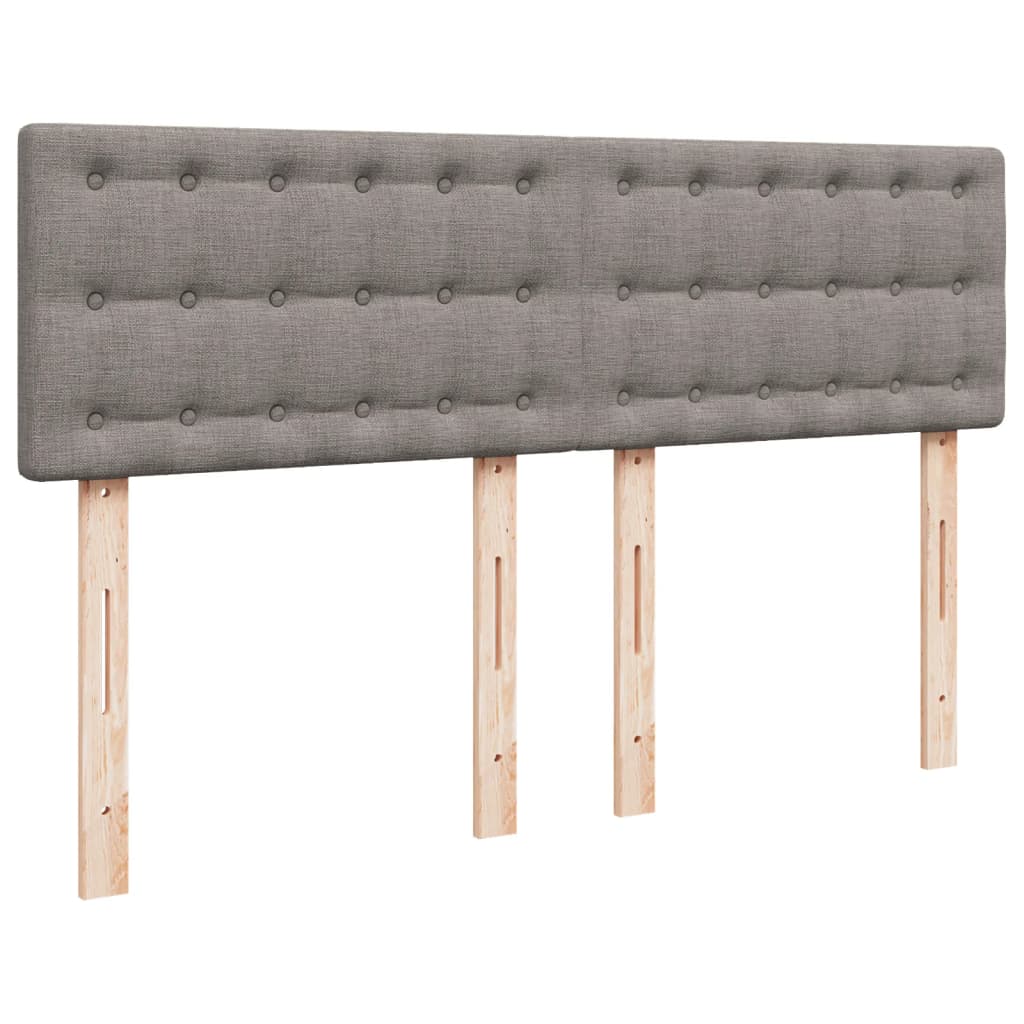 vidaXL Łóżko kontynentalne z materacem, taupe, tkanina, 140x190 cm
