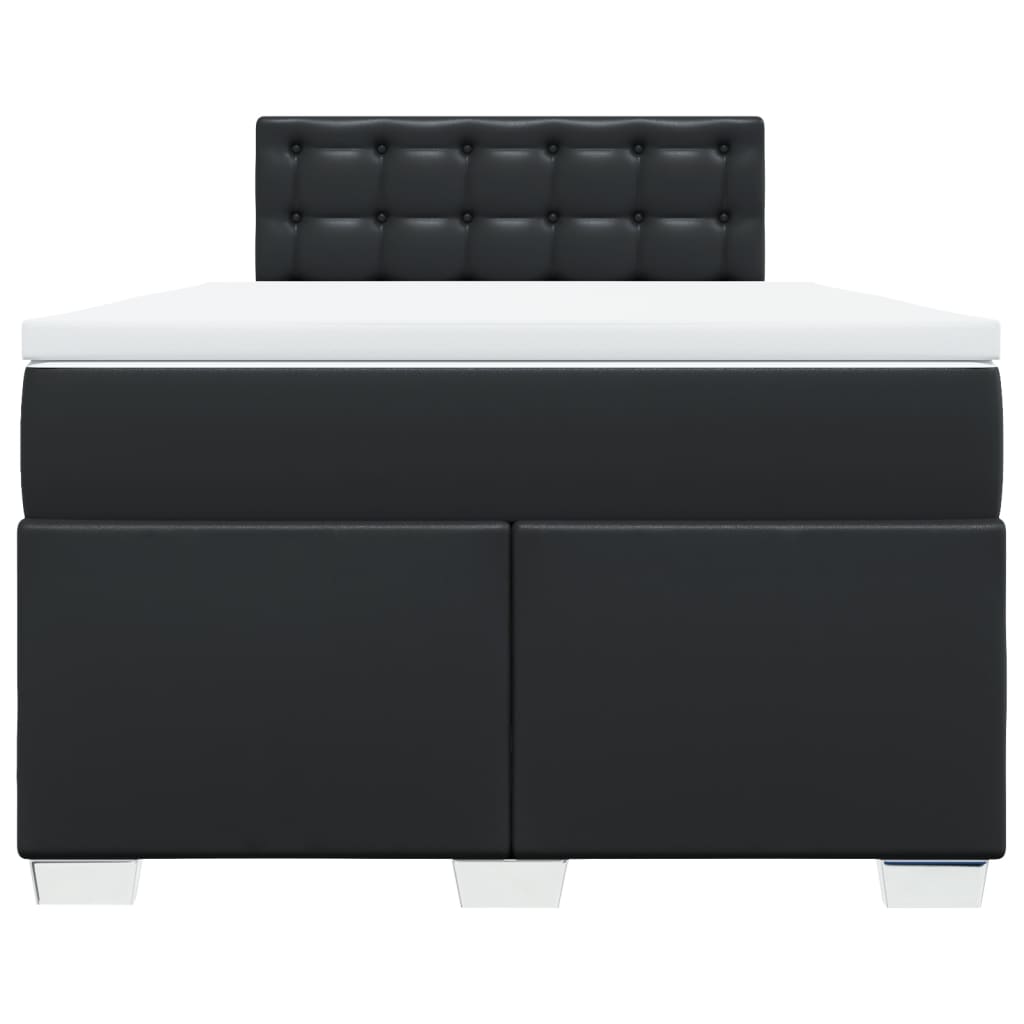 vidaXL Łóżko kontynentalne z materacem, czarne, 120x190 cm, ekoskóra