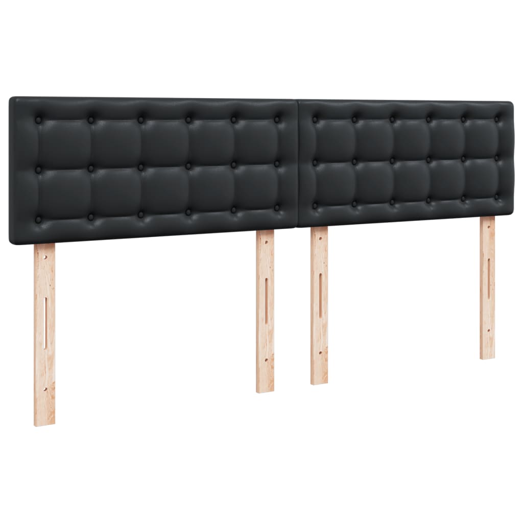 vidaXL Łóżko kontynentalne z materacem, czarne, ekoskóra 200x200 cm
