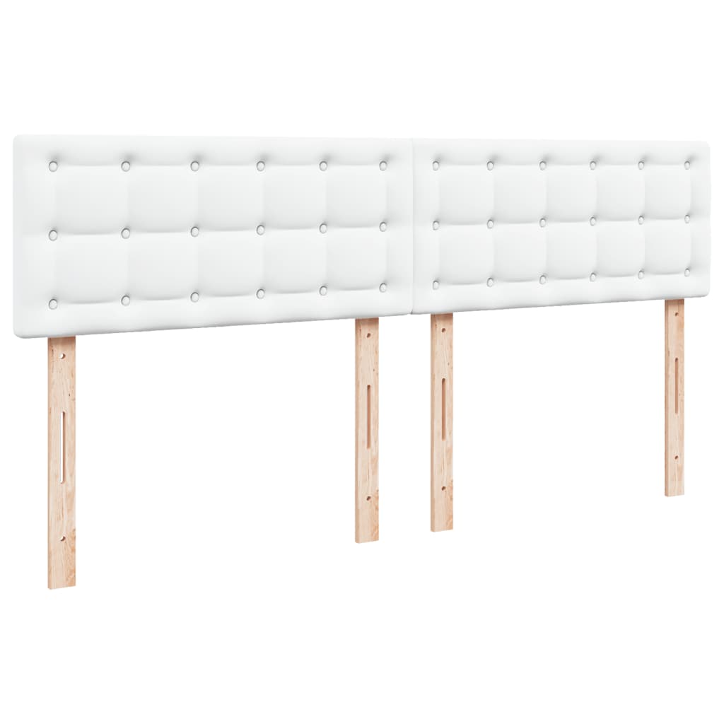 vidaXL Łóżko kontynentalne z materacem, białe, ekoskóra 200x200 cm