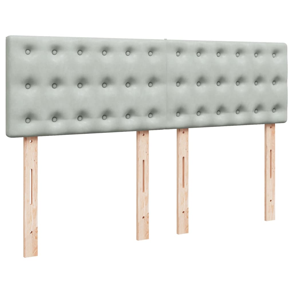 vidaXL Łóżko kontynentalne z materacem, jasnoszare, aksamit, 140x190cm