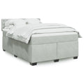 vidaXL Łóżko kontynentalne z materacem, jasnoszare, 140x190cm, aksamit