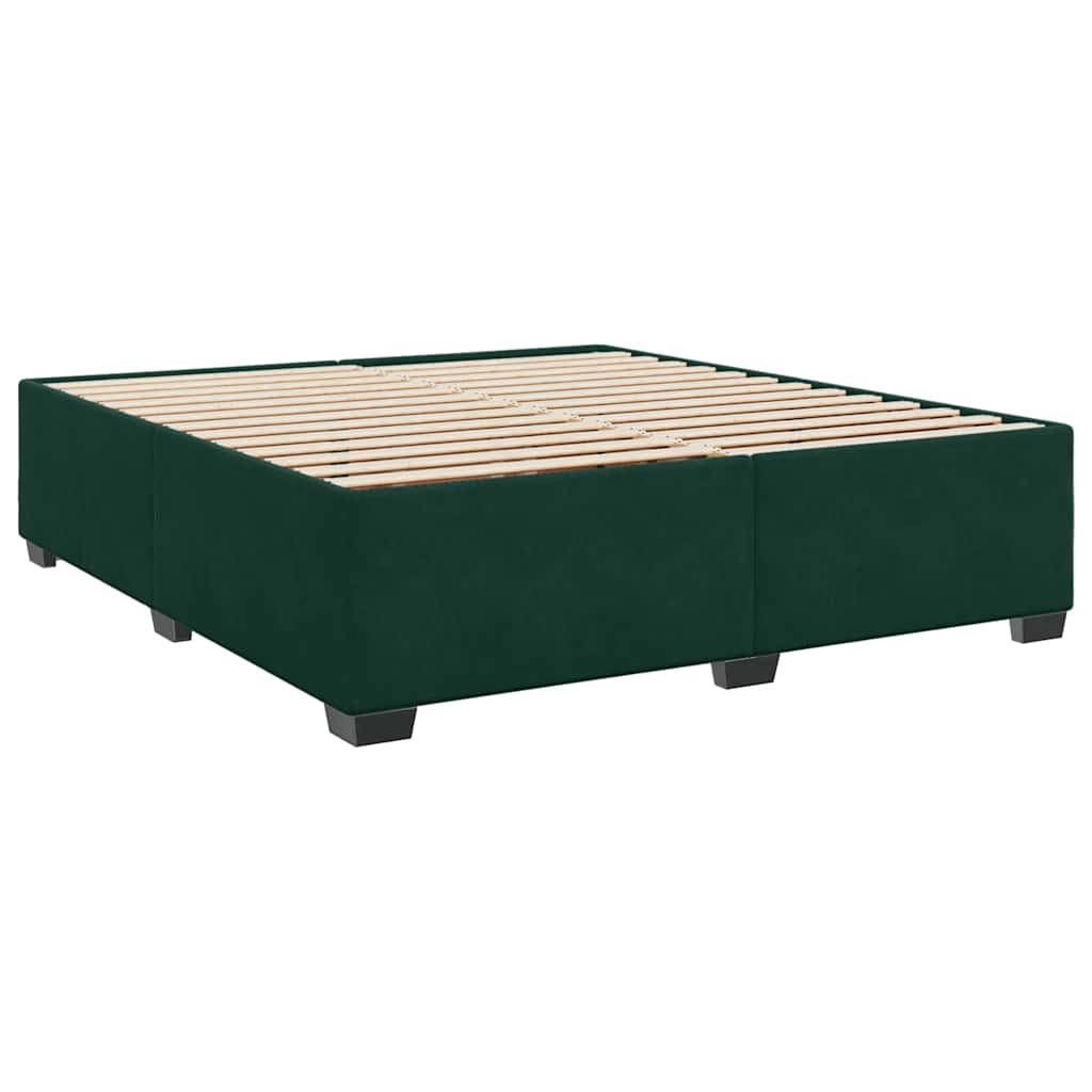 vidaXL Łóżko kontynentalne z materacem, ciemnozielone, 180x200 cm