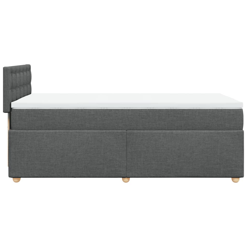 vidaXL Łóżko kontynentalne z materacem, ciemnoszara tkanina 80x200 cm