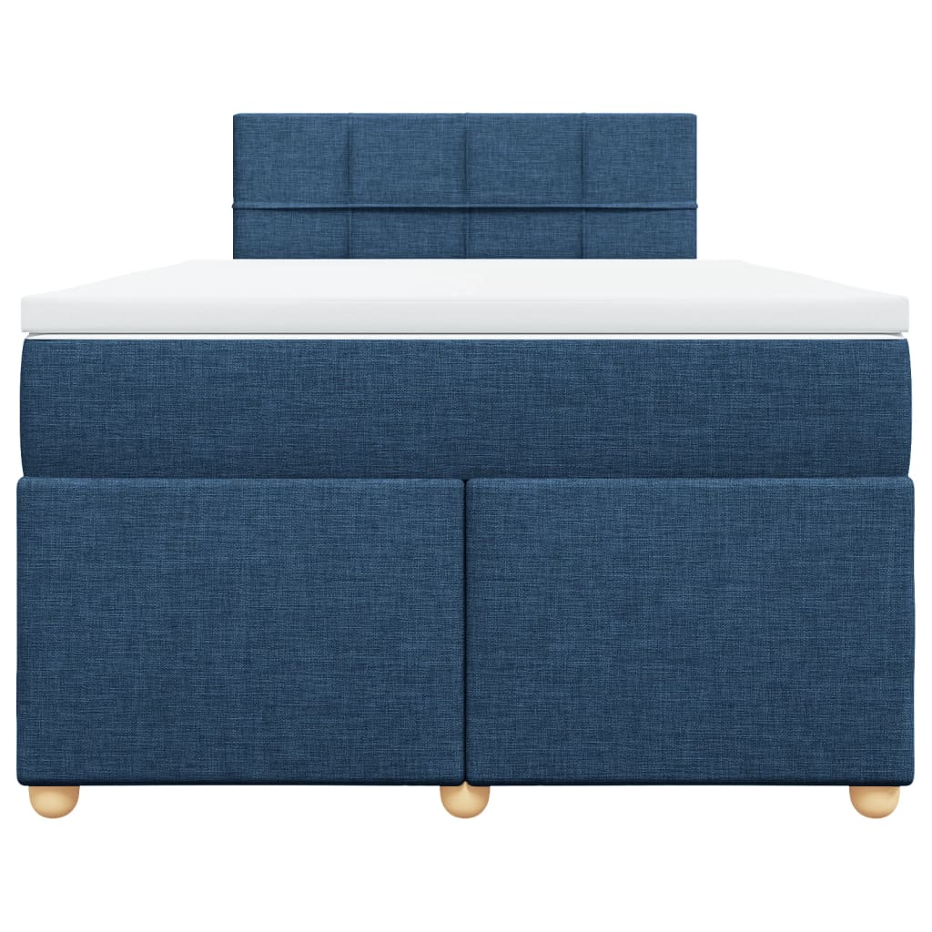 vidaXL Łóżko kontynentalne z materacem, niebieskie, 120x190cm, tkanina