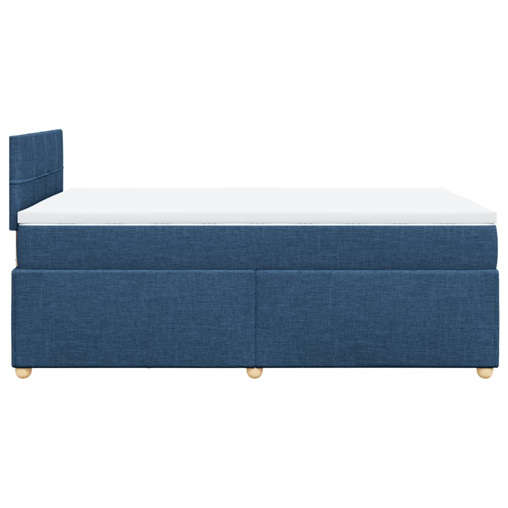 vidaXL Łóżko kontynentalne z materacem, niebieskie, 120x190cm, tkanina