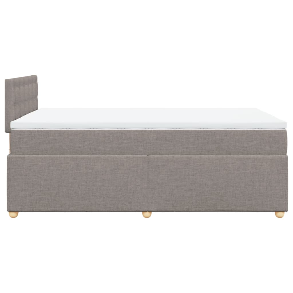 vidaXL Łóżko kontynentalne z materacem, taupe, tkanina, 120x200 cm