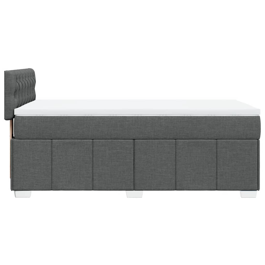 vidaXL Łóżko kontynentalne z materacem, ciemnoszara tkanina 80x200 cm