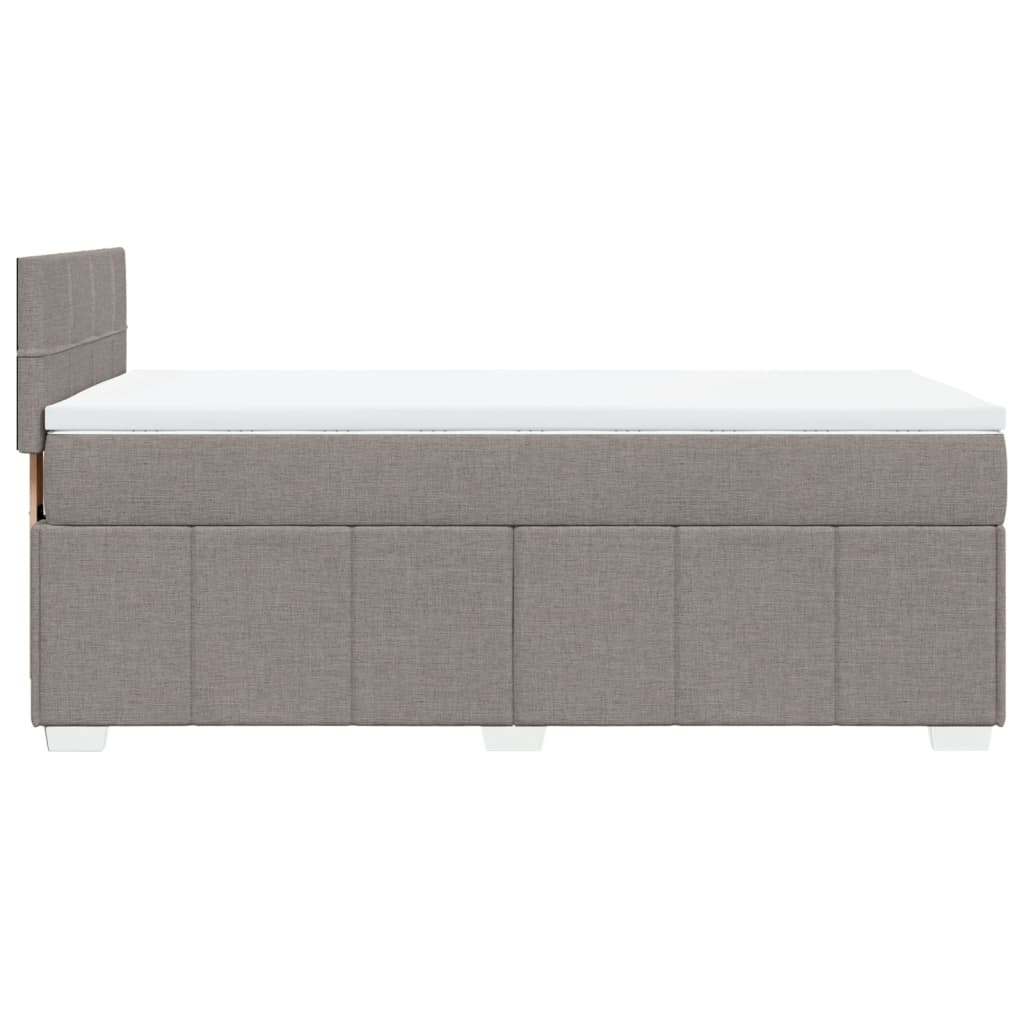 vidaXL Łóżko kontynentalne z materacem, taupe, tkanina, 90x200 cm
